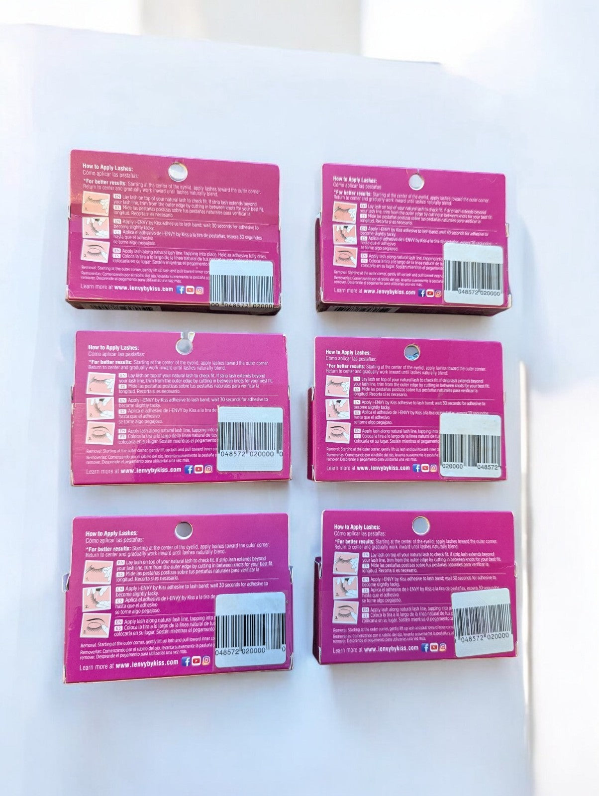 Kiss I-Envy 3D False Eyelashes Lot, 6 Unopened Boxes, 3 Varieties
