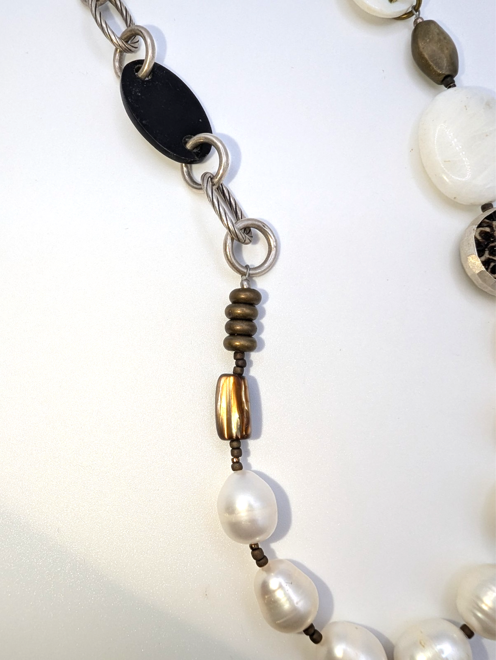 Retired Silpada "Go Coastal" Necklace, Freshwater Pearl/Sterling Silver, 24"