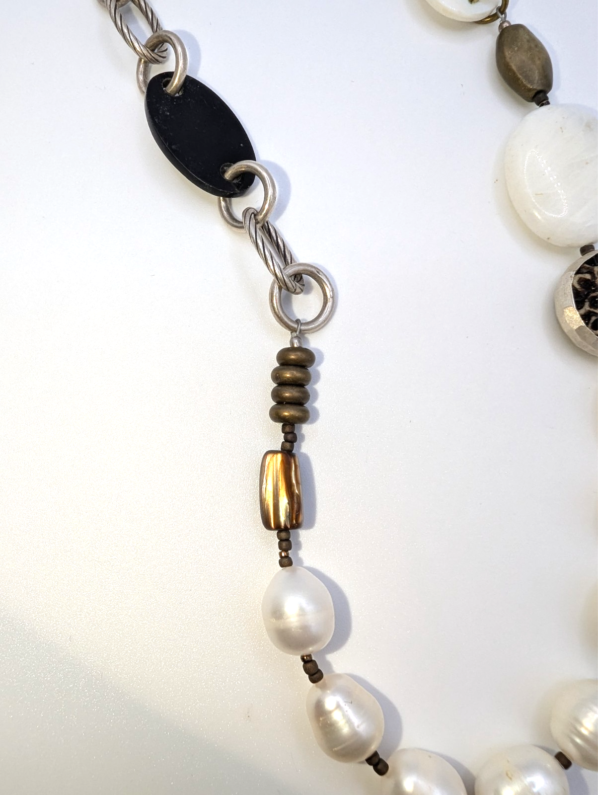 Retired Silpada "Go Coastal" Necklace, Freshwater Pearl/Sterling Silver, 24"