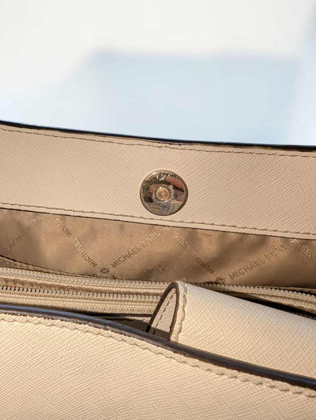 Michael Kors White Pebbled Leather Crossbody Bag