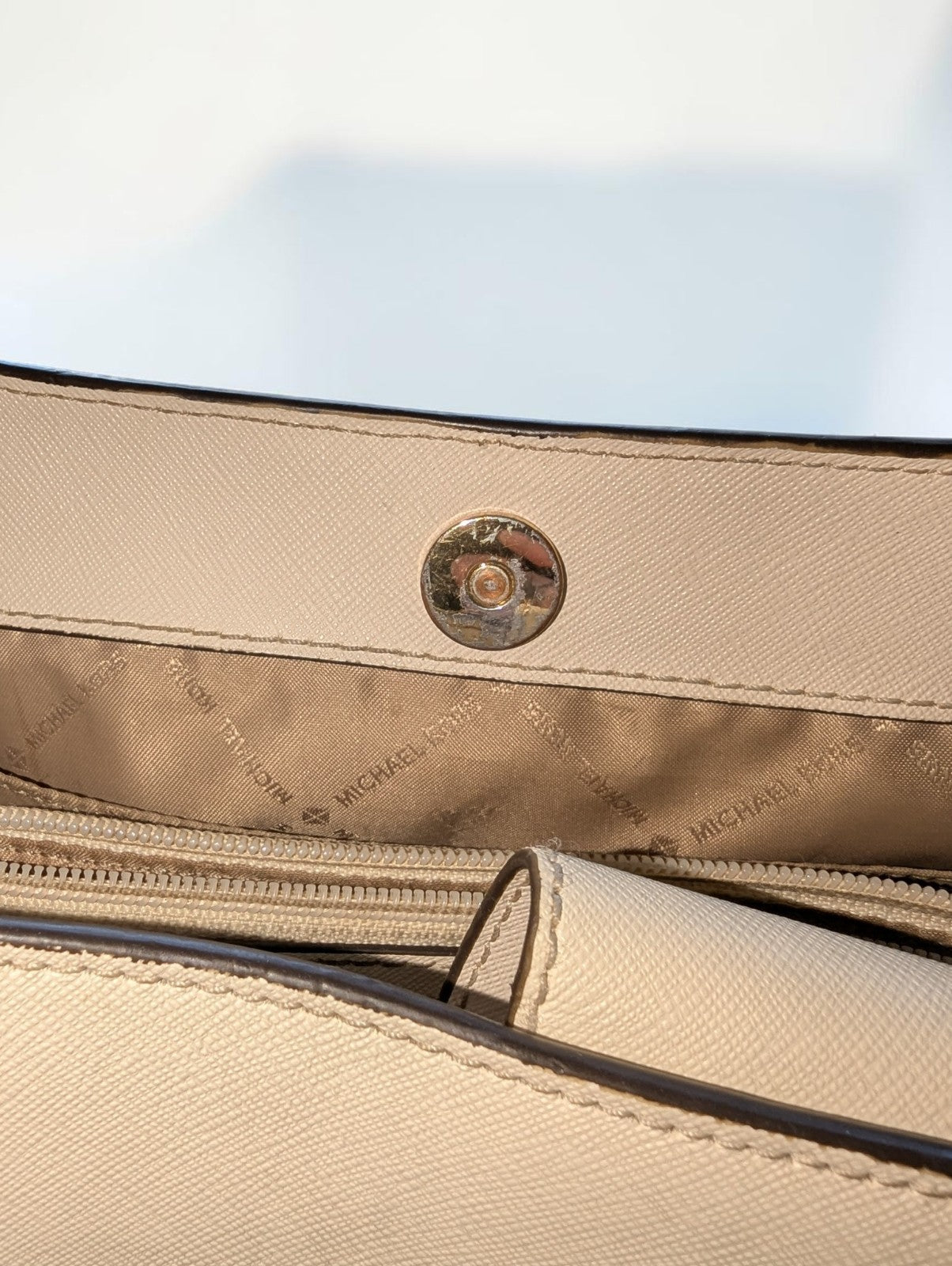 Michael Kors White Pebbled Leather Crossbody Bag