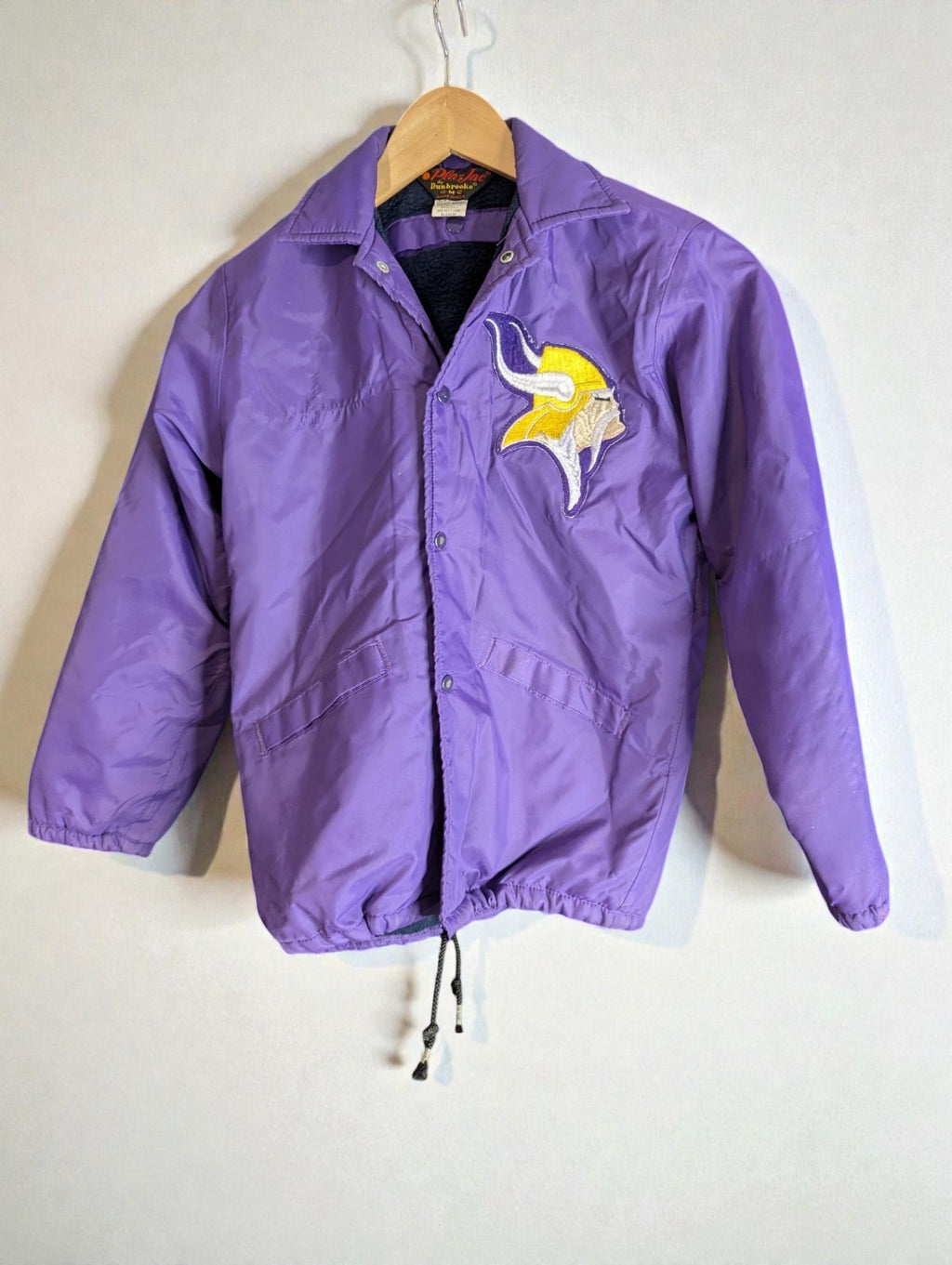 Vintage Minnesota Vikings Windbreaker Jacket Dunbrooke, Women's M 10-12