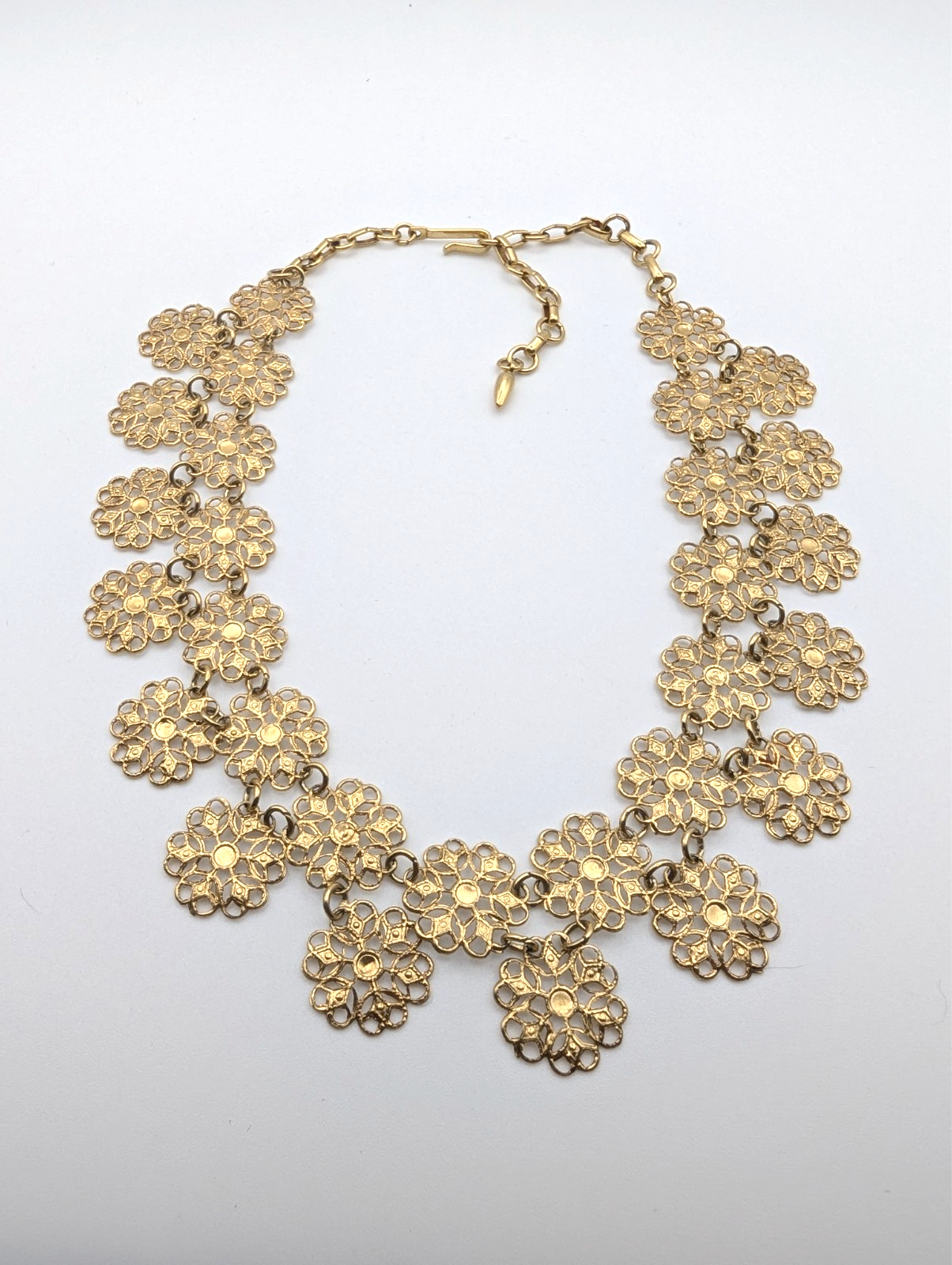 Vintage Vendome Floral Gold Plated Chain Necklace