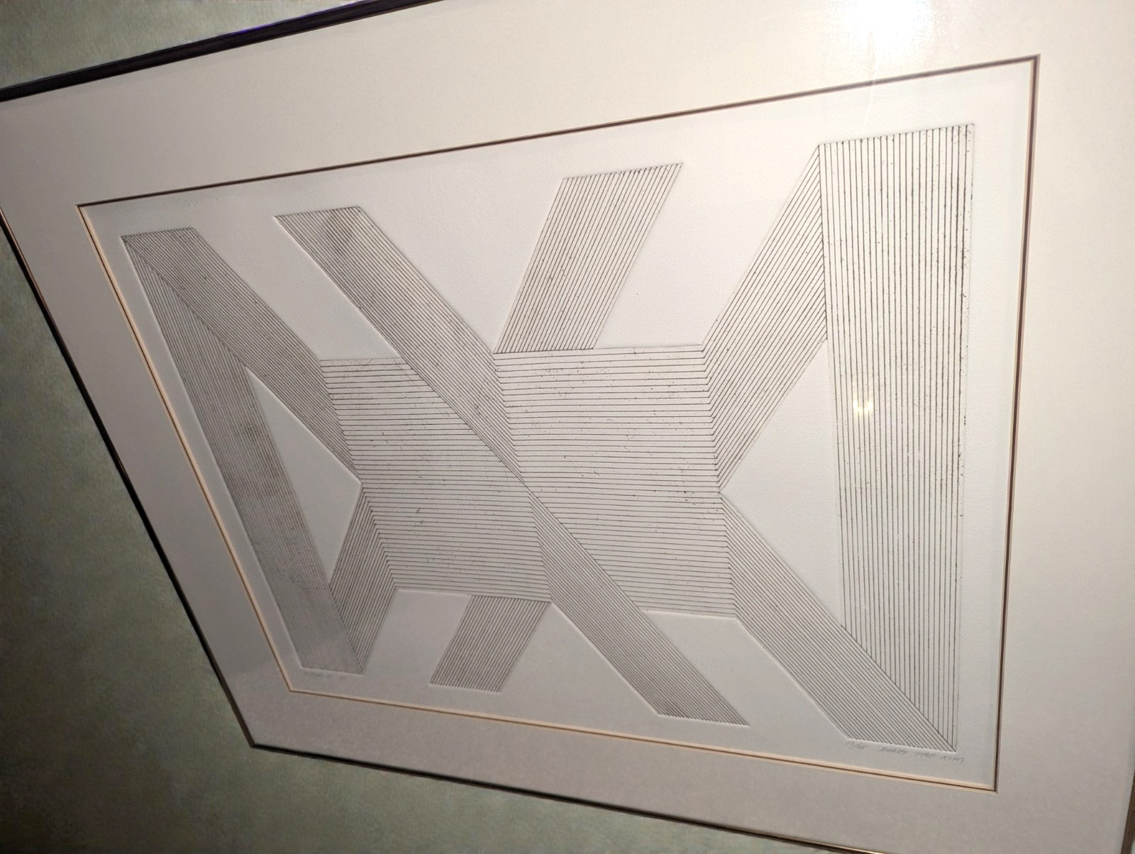 Bong Tae Kim 13/25 Hurum III W. Textured Lithograph Framed Artwork 29"x27.5"