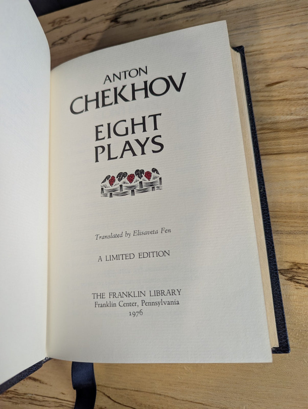 22K Gold Accent Eight Plays by Anton Chekhov 1976, Gold Gilded Page Edges Book