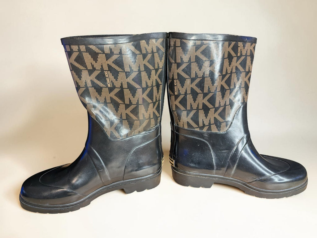 Michael Kors MK Logo Women's Rain Boots, Brown, Size 9.5