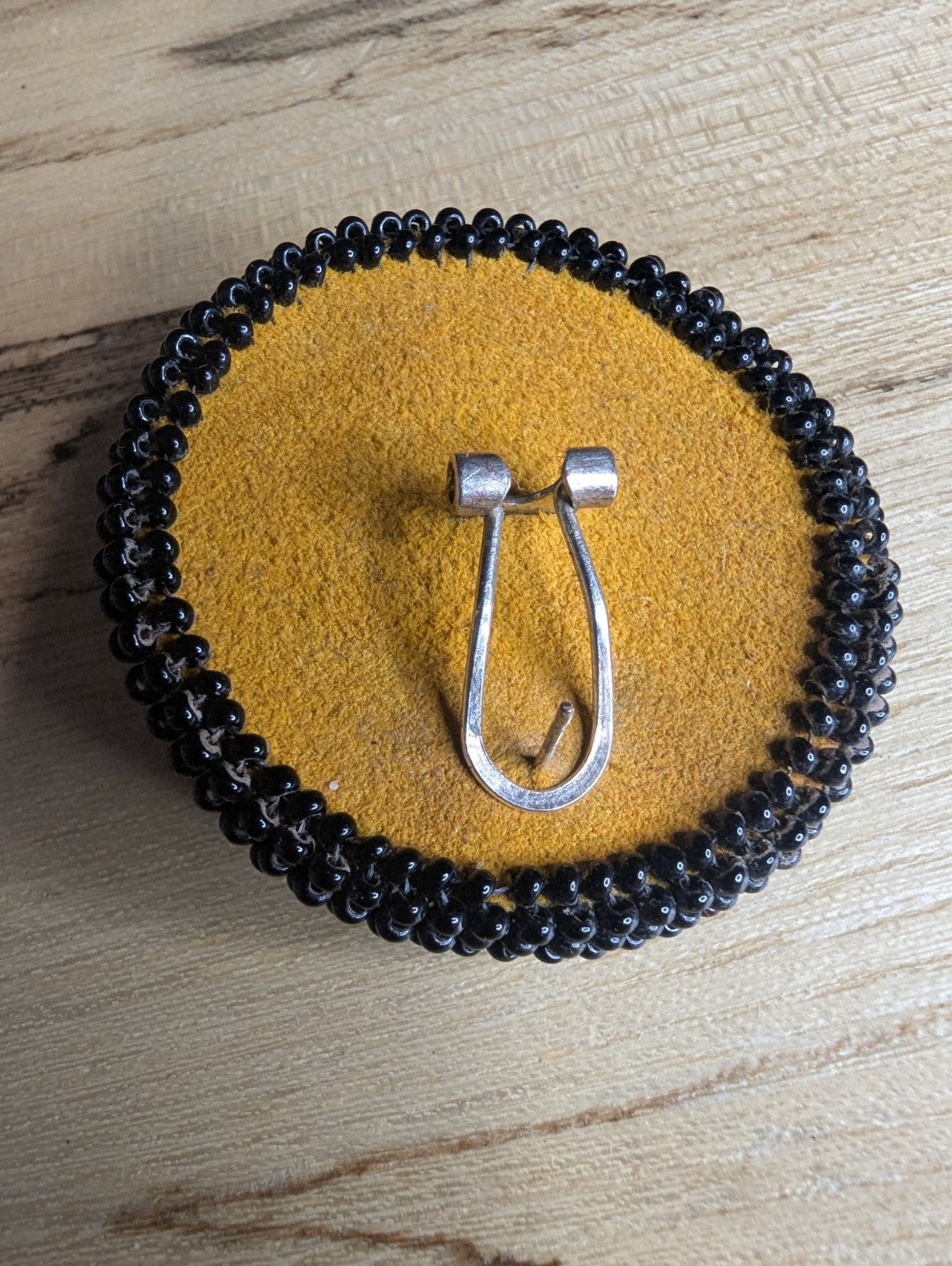 Black Beaded Handcrafted Circle Stud Earrings