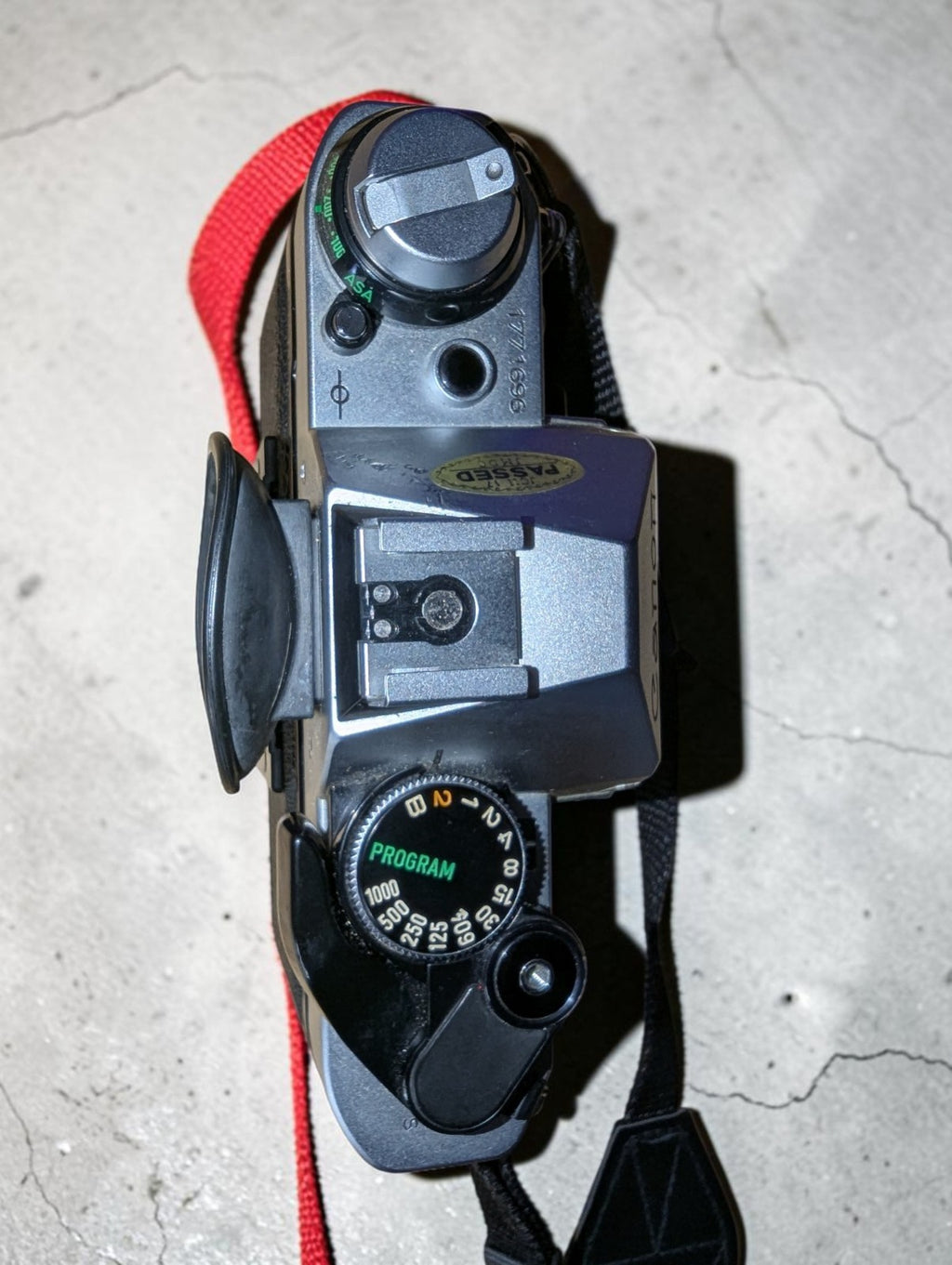 Vintage Canon AE-1 Program with FD 100mm Focus Lens and Speedlite 155A