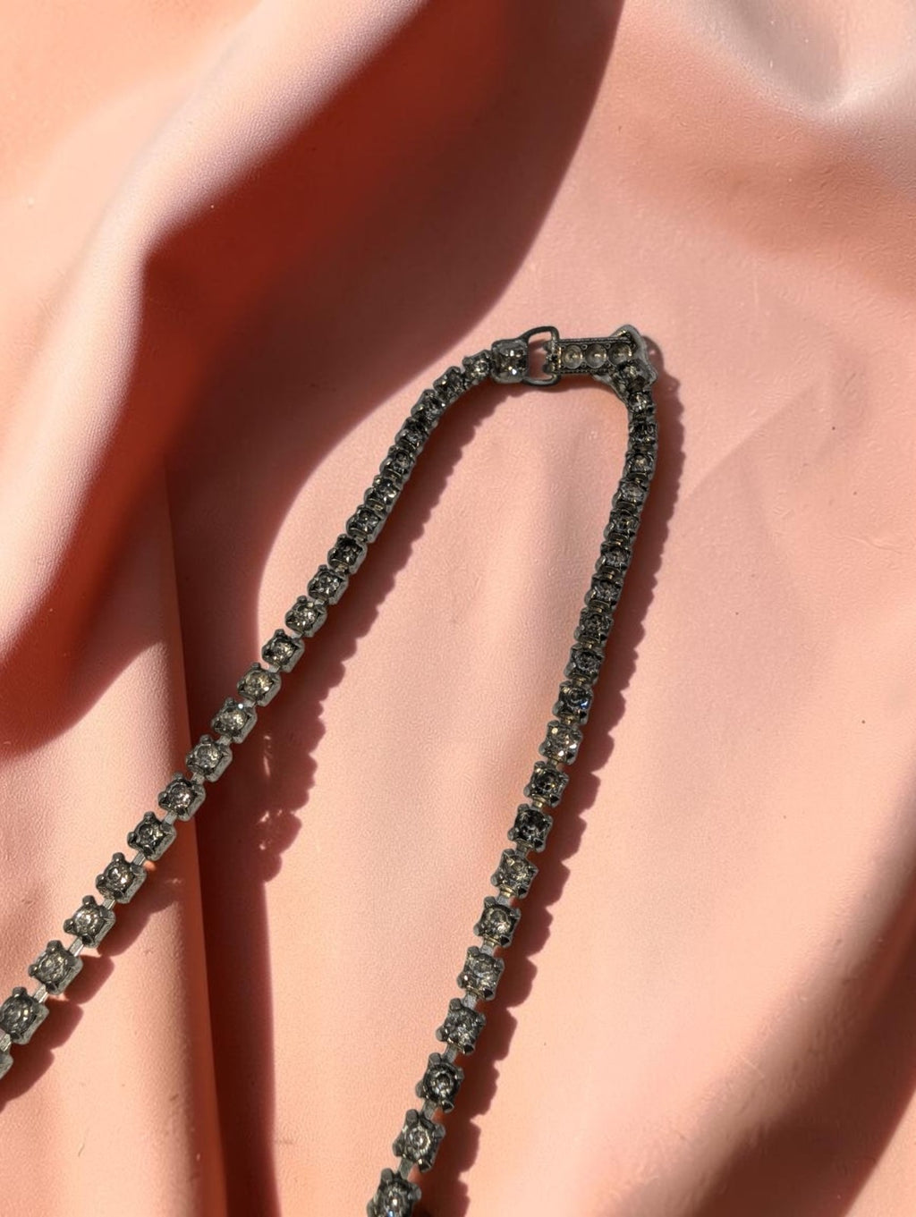 Vintage Garne Jewelry Rhinestone Choker Necklace15"