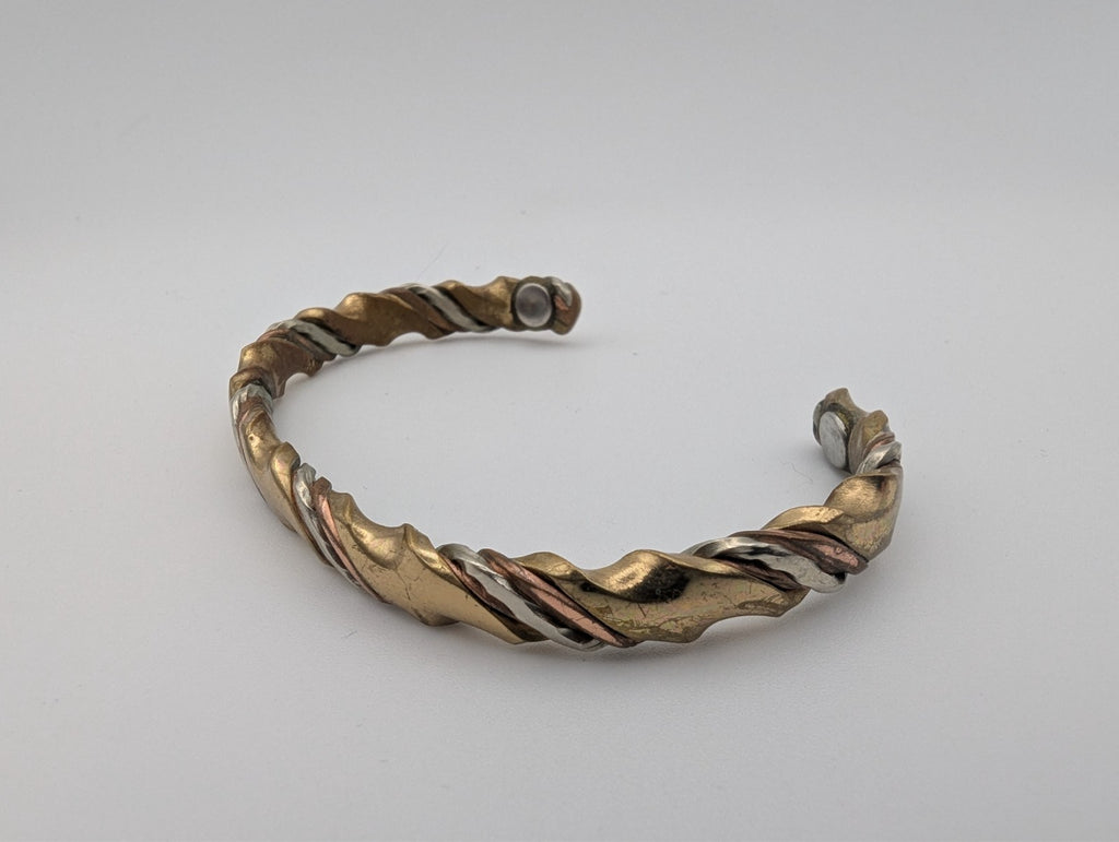 Sergio Lub Mix Metal Cuff Bracelet, Solid Copper, Jewler's Brass, German Silver