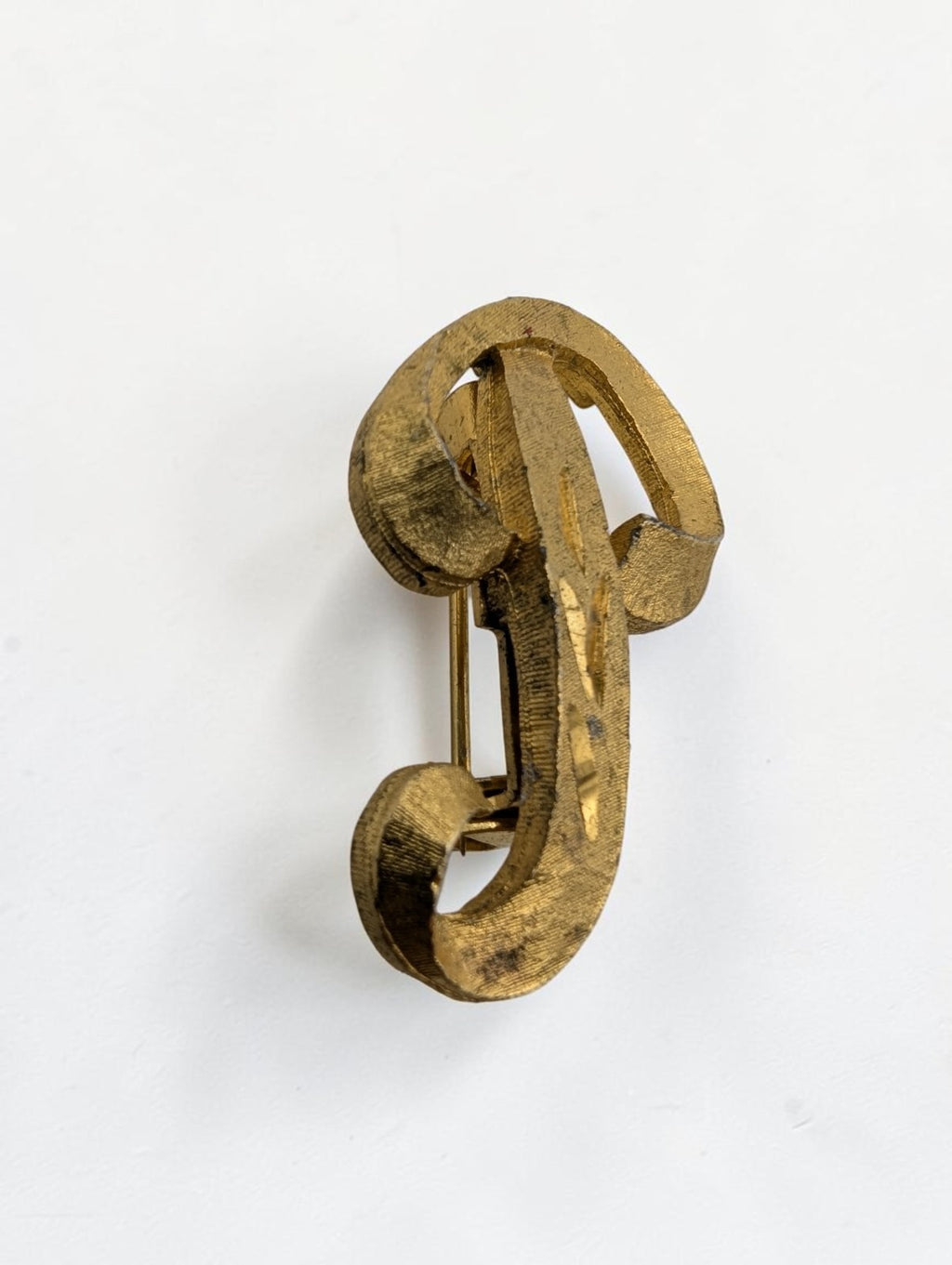 Vintage Mamselle Gold Tone Initial Brooch P