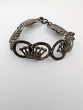Vintage Sterling Silver Link Bracelet Crown/Royal Motif 7"