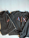 A|X Armani Exchange Women's Crew Neck Sweatshirt and Pants Tracksuit Set, Small