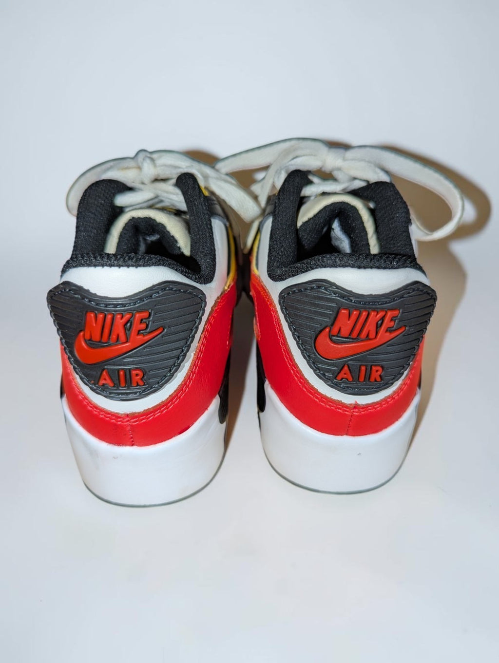 Nike Air Max 90 Kid's Sneakers, Size Youth 1-Red, Yellow, Black and White 