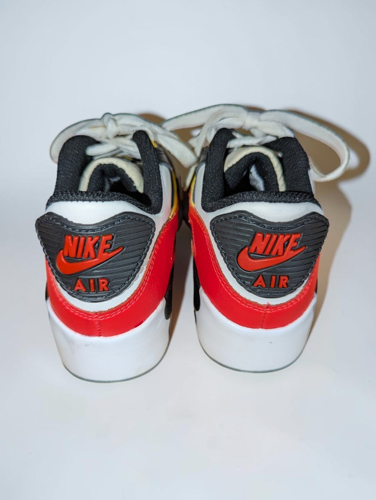 Nike Air Max 90 Kid's Sneakers, Size Youth 1-Red, Yellow, Black and White 