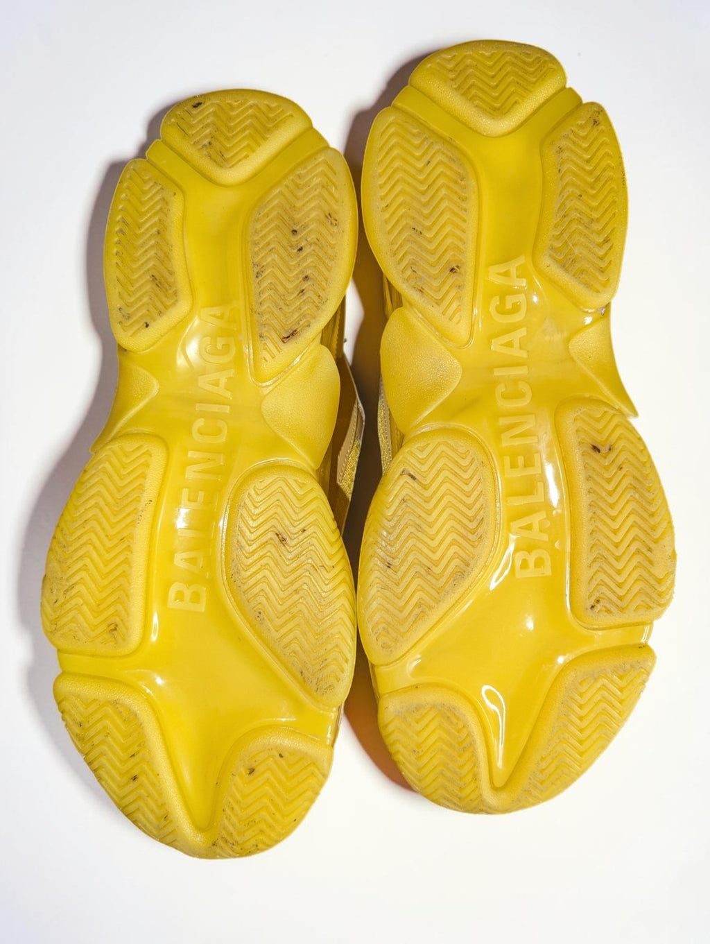 Yellow Balenciaga Triple S Chunky Men's Sneakers Clear Sole, Size 44, No Box