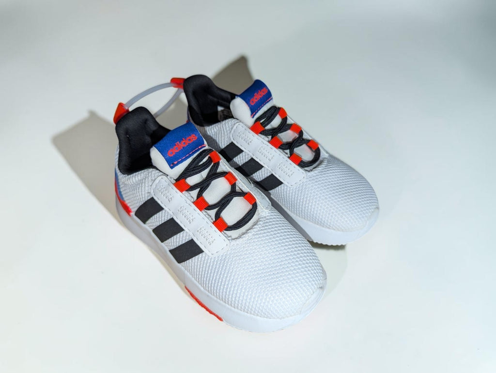 White Adidas Racer Toddler/Little Kids Shoes, Size 8K