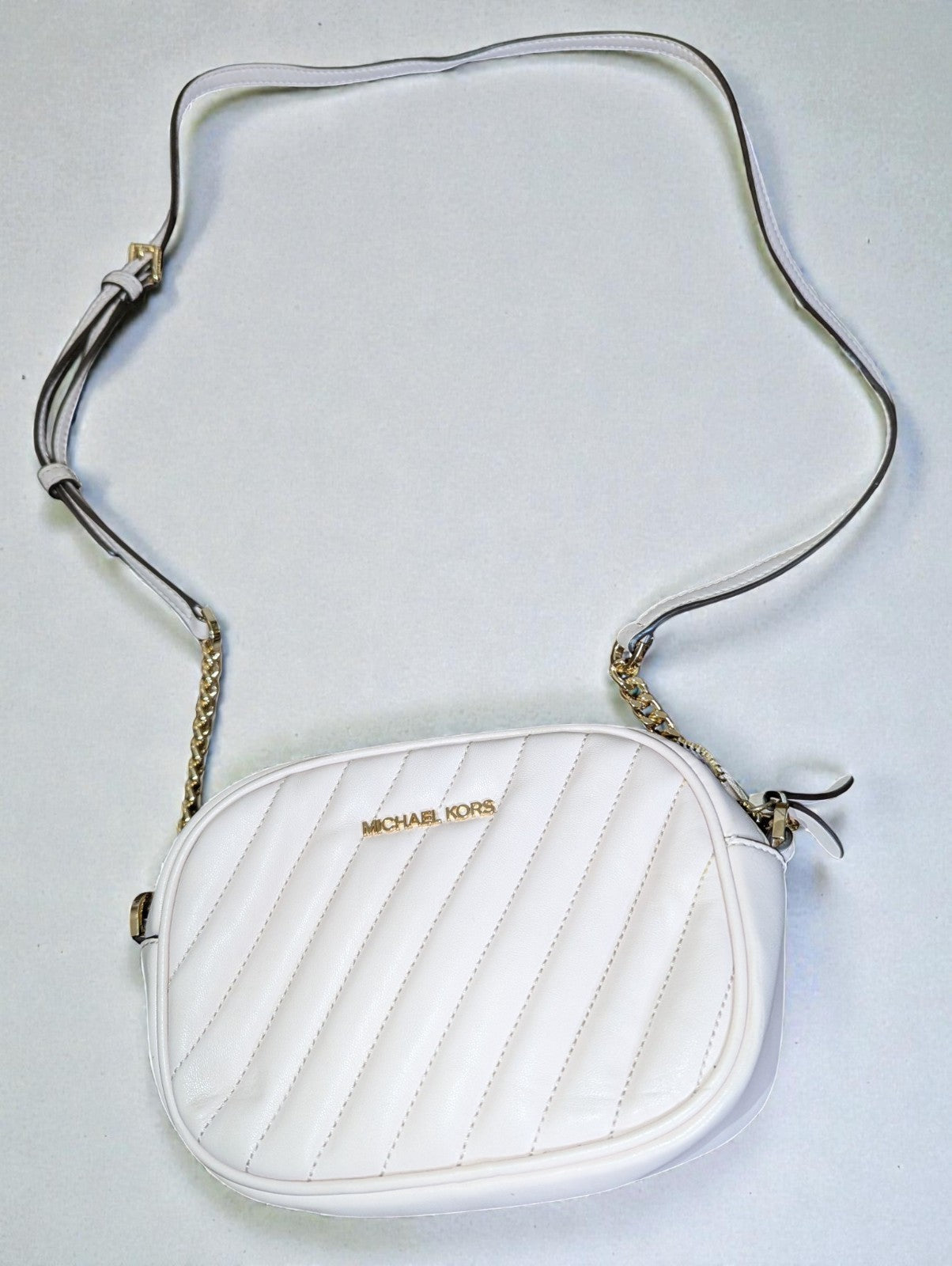Michael Kors Small Oval Camera Crossbody Bag Purse, Light Rose Color