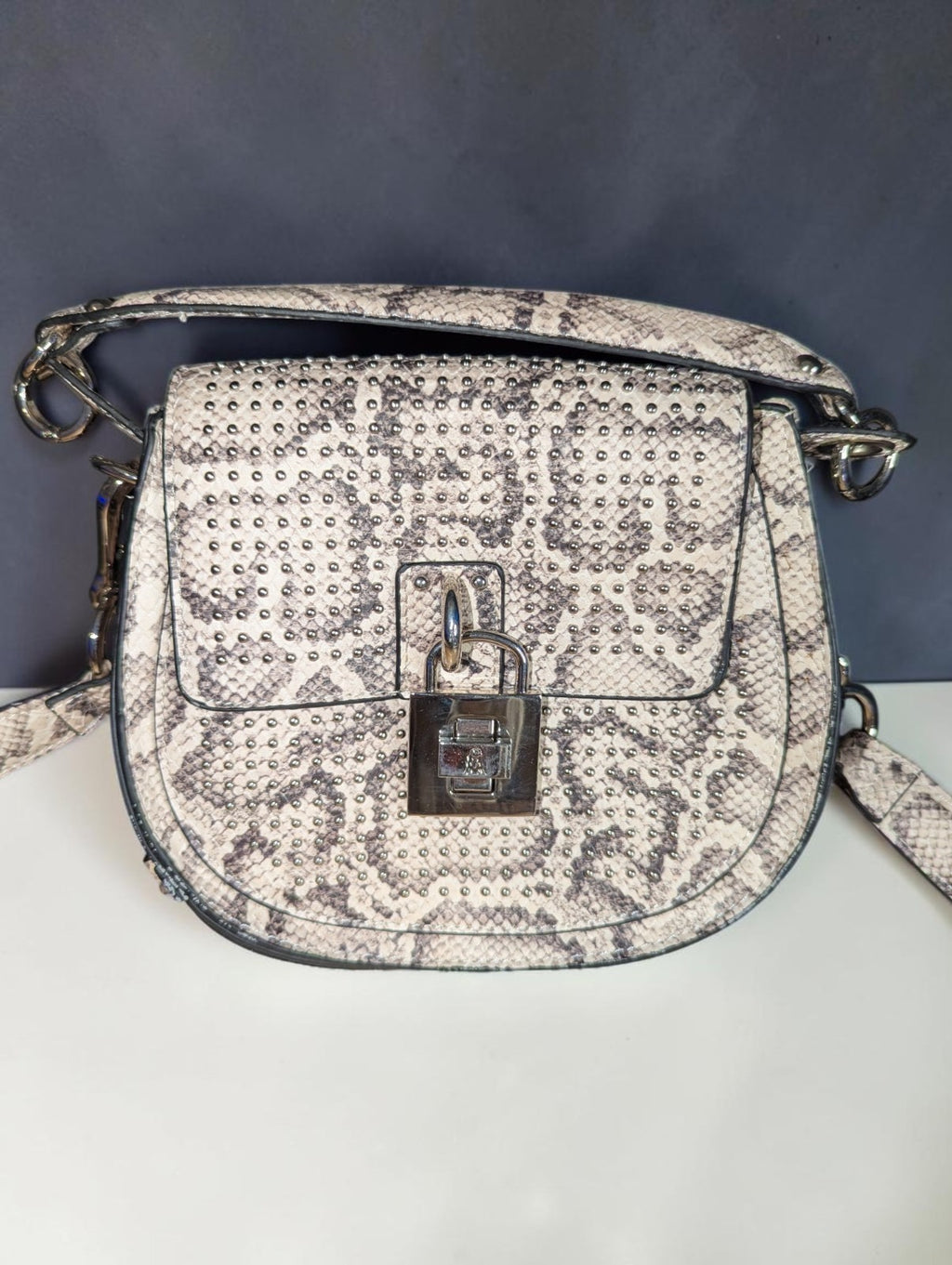 Steve Madden Baubress Snakeskin Crossbody Bag, Studded Snakeskin