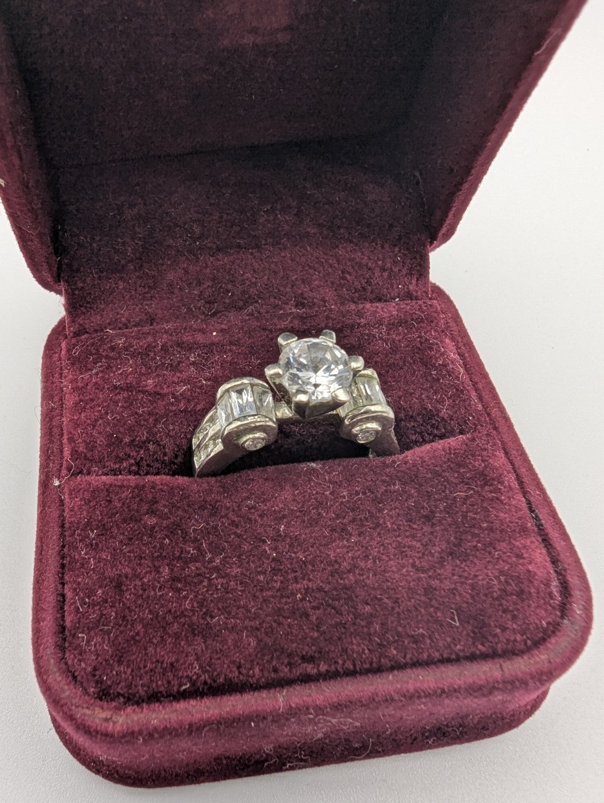 Vintage Style 925 DBJ Crystal Ring, Size 7
