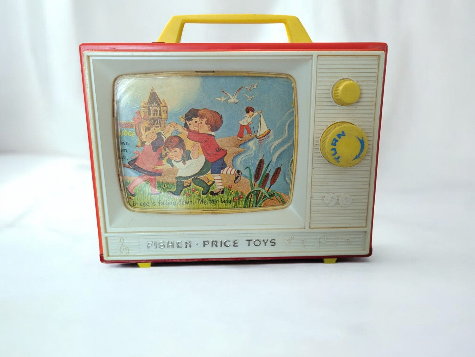 Vintage 1960s Fisher Price Toy Lot of 3- Jalopy, Lunch Box, Two Tune TV
