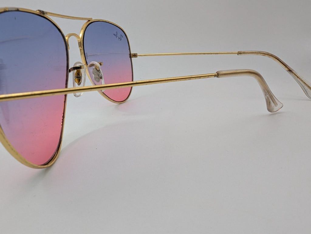 Ray-Ban Aviator Sunglasses, Gradient Pink Gold Frame