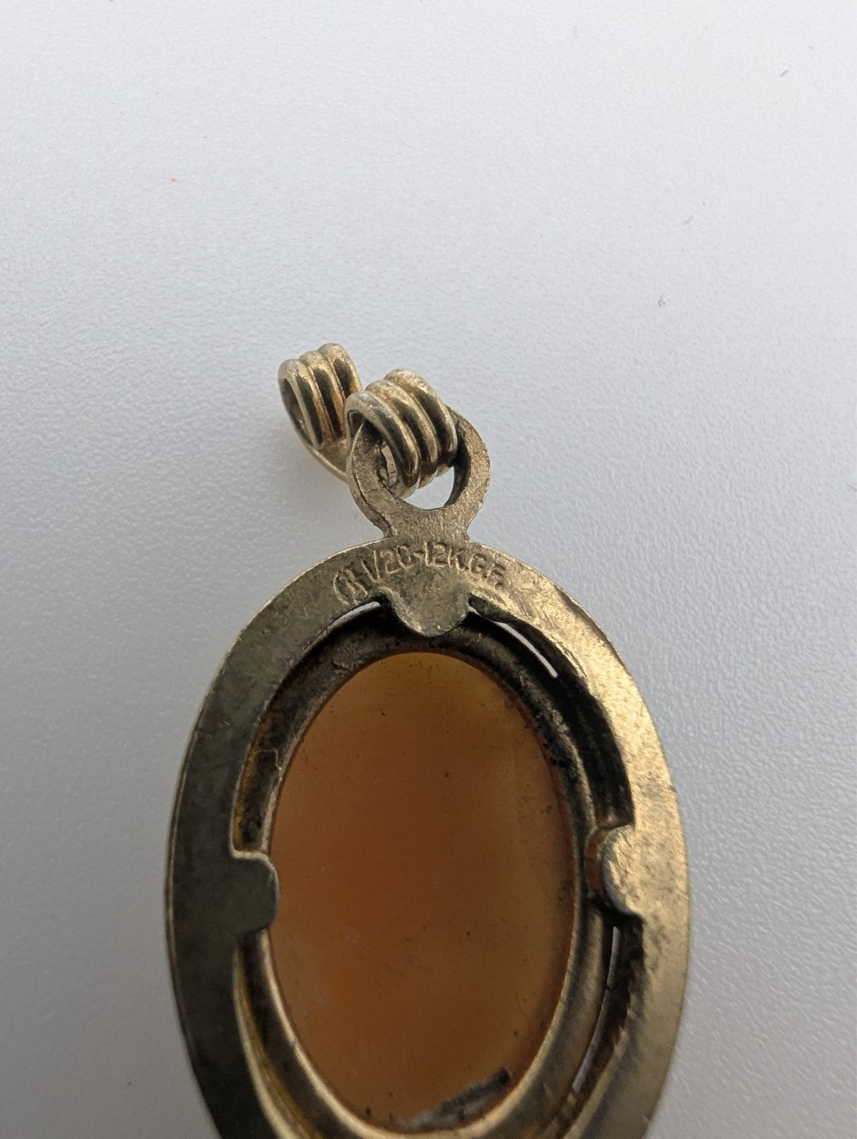 Antique Shell 12K Gold Filled Cameo Pendant
