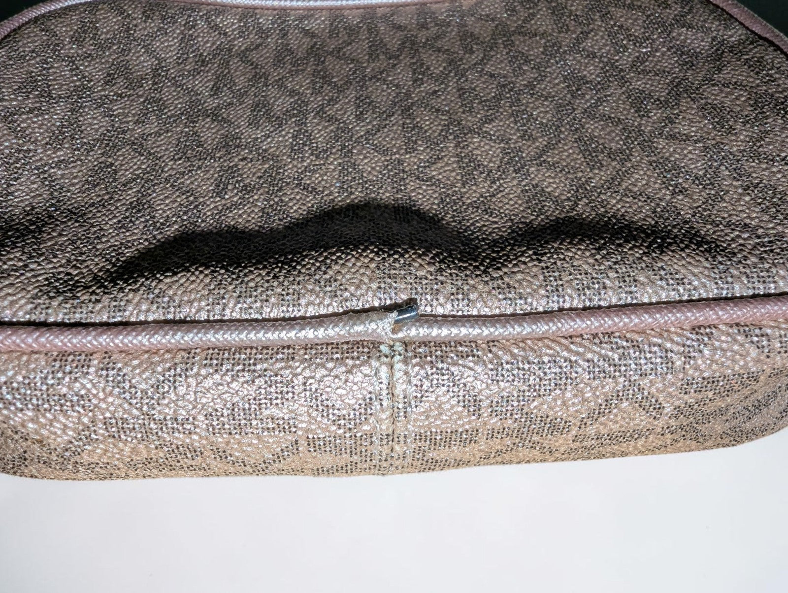 Michael Kors Jet Set Charm Double Zip Wristlet, Rose Gold Monogram Design