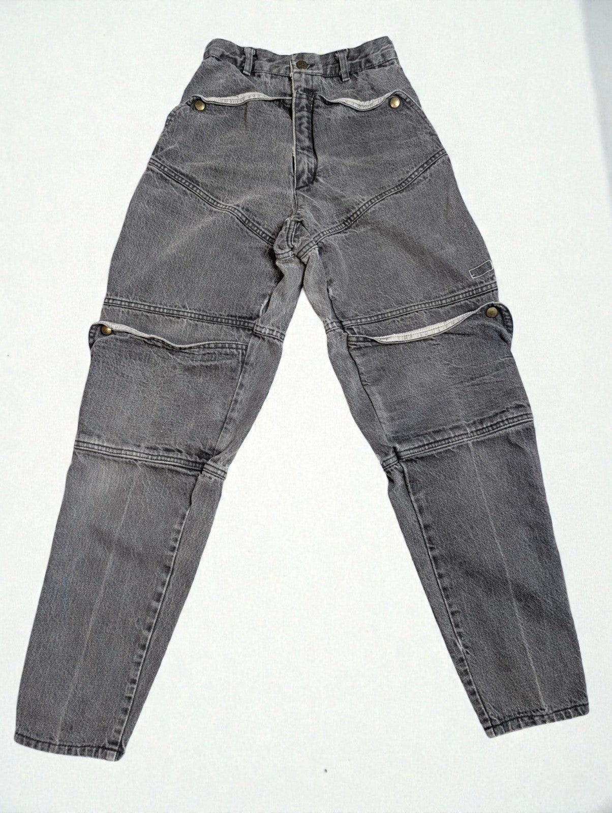 Y2K Guess Denim Women's Cargo Jeans Utility Pockets Grey, Size 2