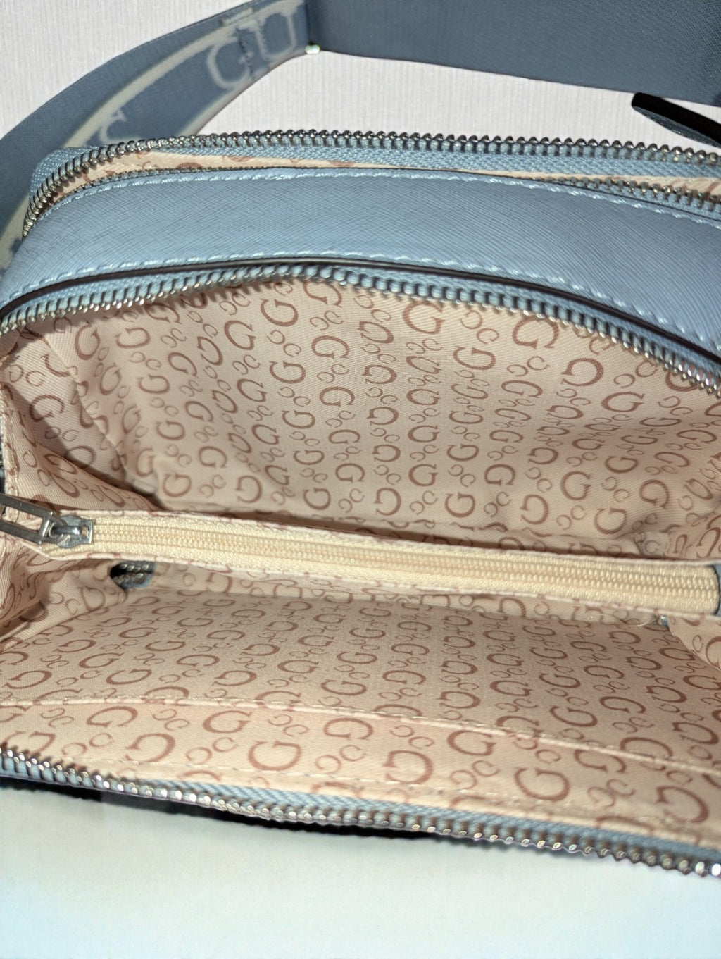 Guess Light Blue Charlestown Mini Crossbody Bag Purse