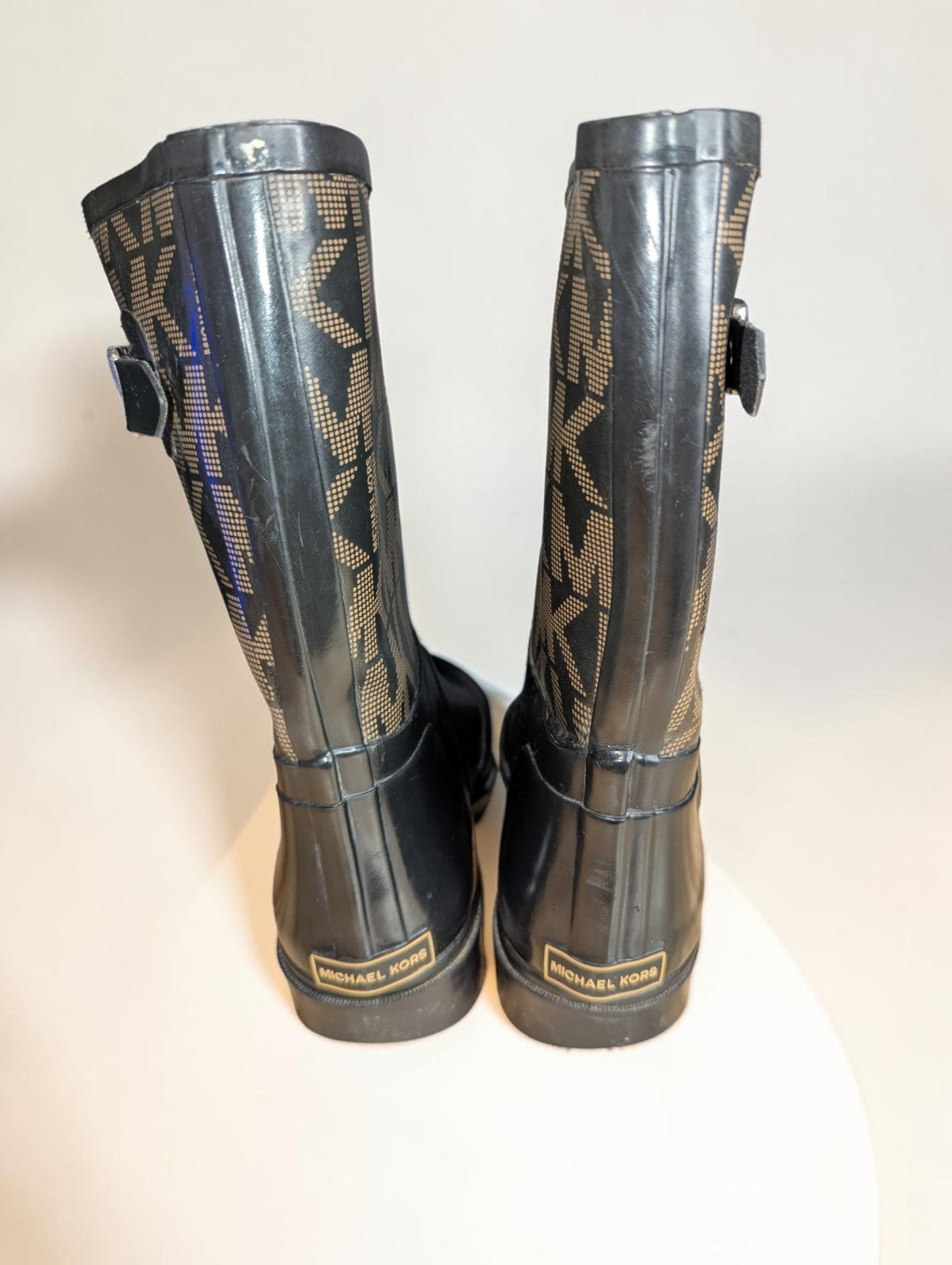 Michael Kors MK Logo Women's Rain Boots, Brown, Size 9.5