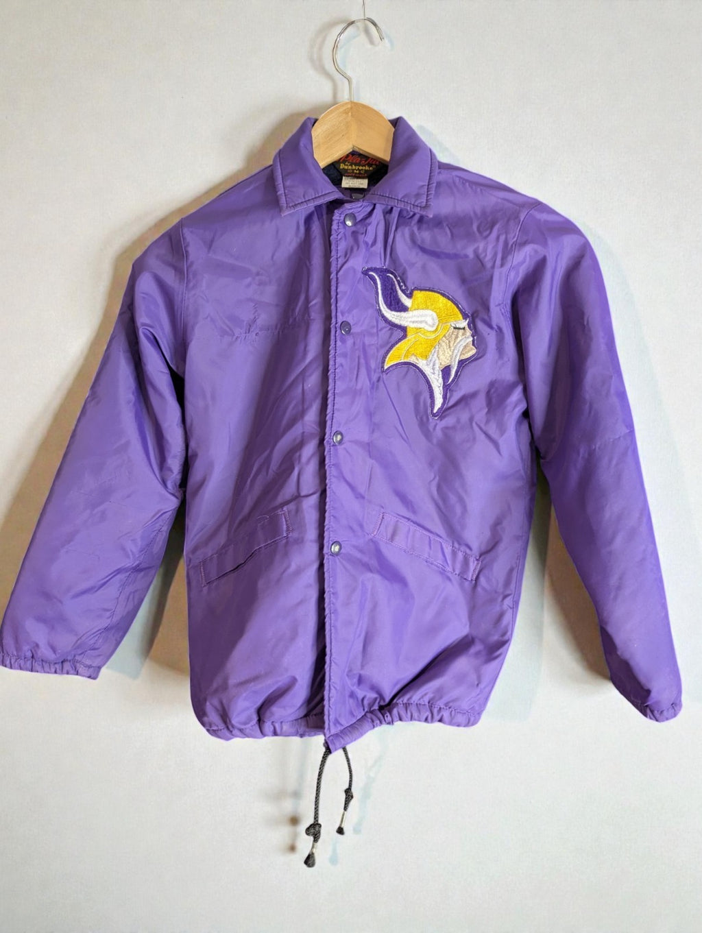 Vintage Minnesota Vikings Windbreaker Jacket Dunbrooke, Women's M 10-12