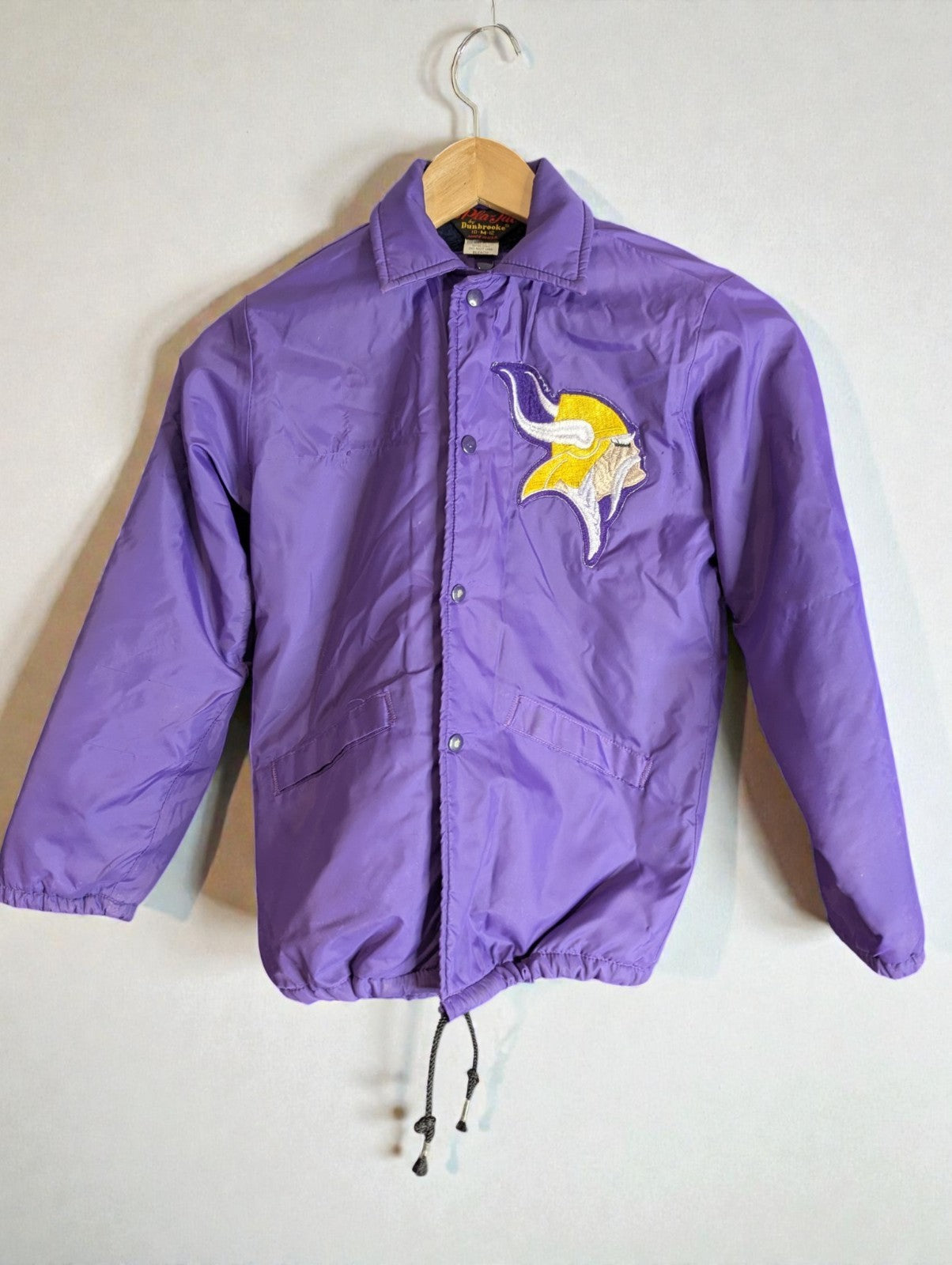 Vintage Minnesota Vikings Windbreaker Jacket Dunbrooke, Women's M 10-12