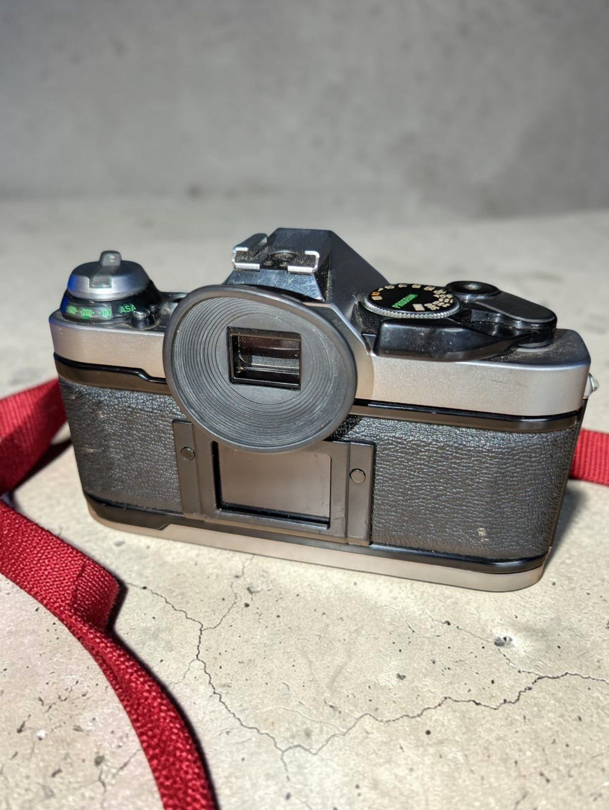 Vintage Canon AE-1 Program with FD 100mm Focus Lens and Speedlite 155A