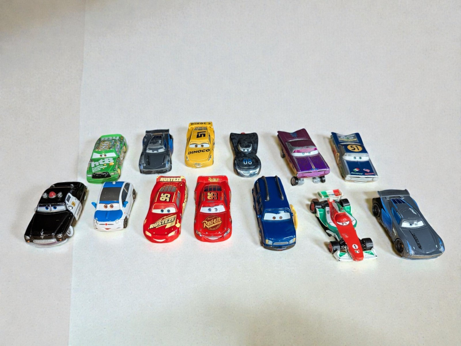 Collection of Disney Pixar Cars Die-Cast Vehicles 1:55 Scale, Lot of 13