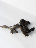 Vintage Dragon Pewter Brooch
