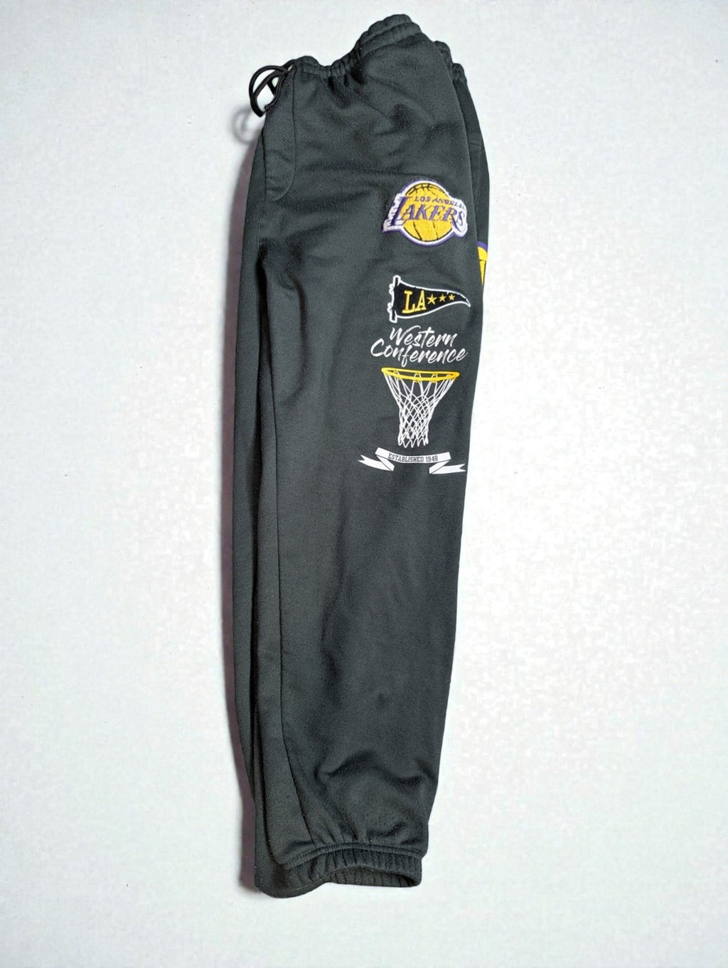 NBA Lakers Men's Dark Grey Fleece Jogger Pants, Size XL
