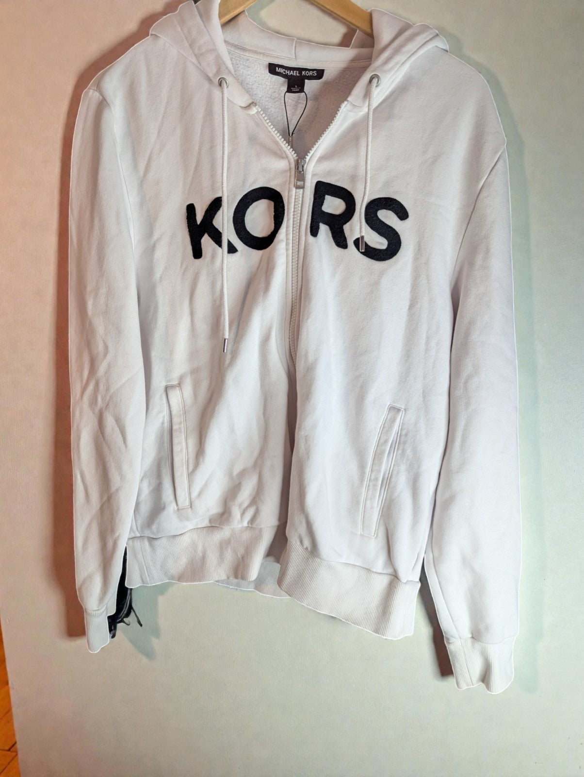 Michael Kors Men's Logo Cotton Blend Zip-Up Hoodie, Size L