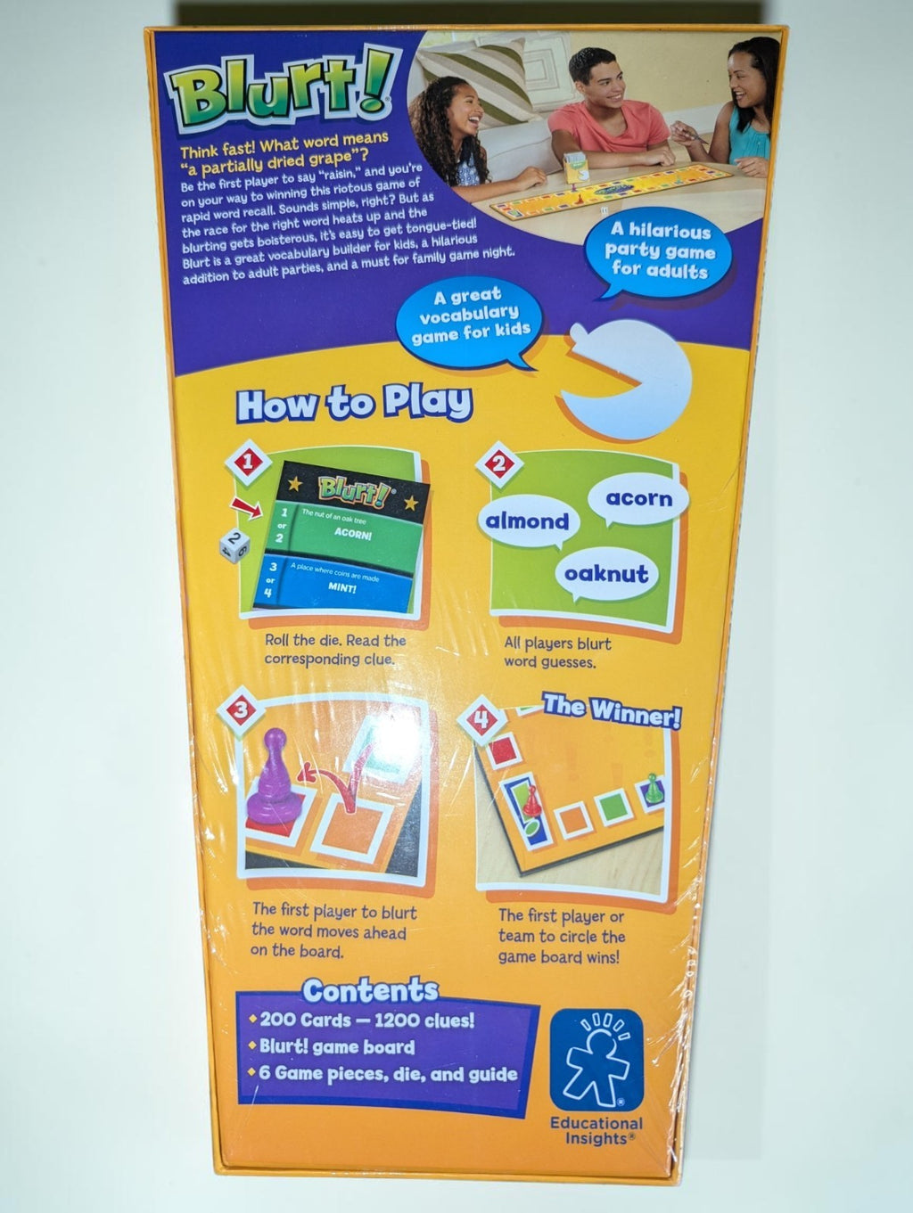 Educational Insights Blurt! Word Race Game, NIB