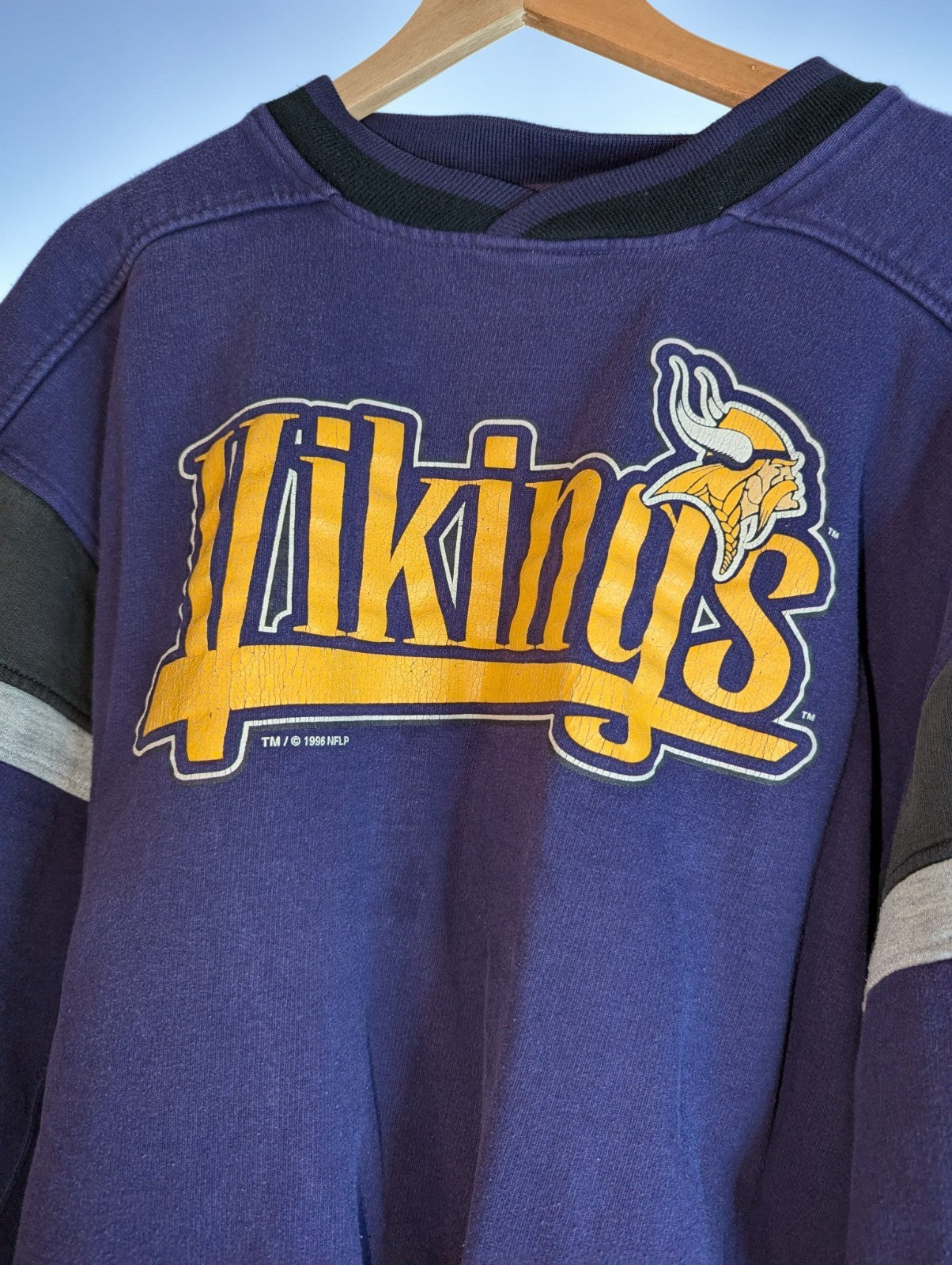 1996 Minnesota Vikings Crewneck Sweatshirt Vintage NFL Galt Sand, Men's Large