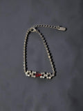 Christina Collection Red and White Crystal Bracelet, 7.5"