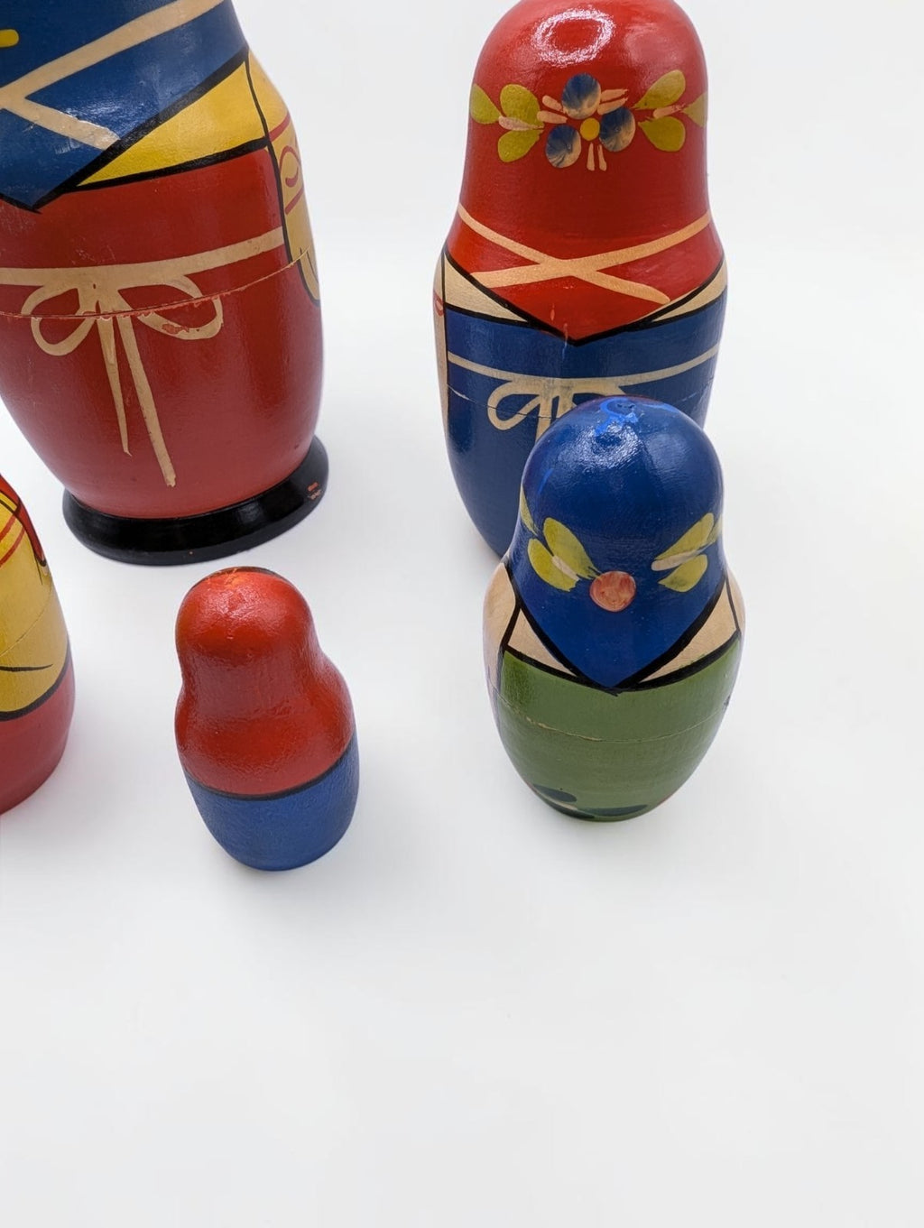 Vintage Hand Painted Wooden Russian Nesting Doll
