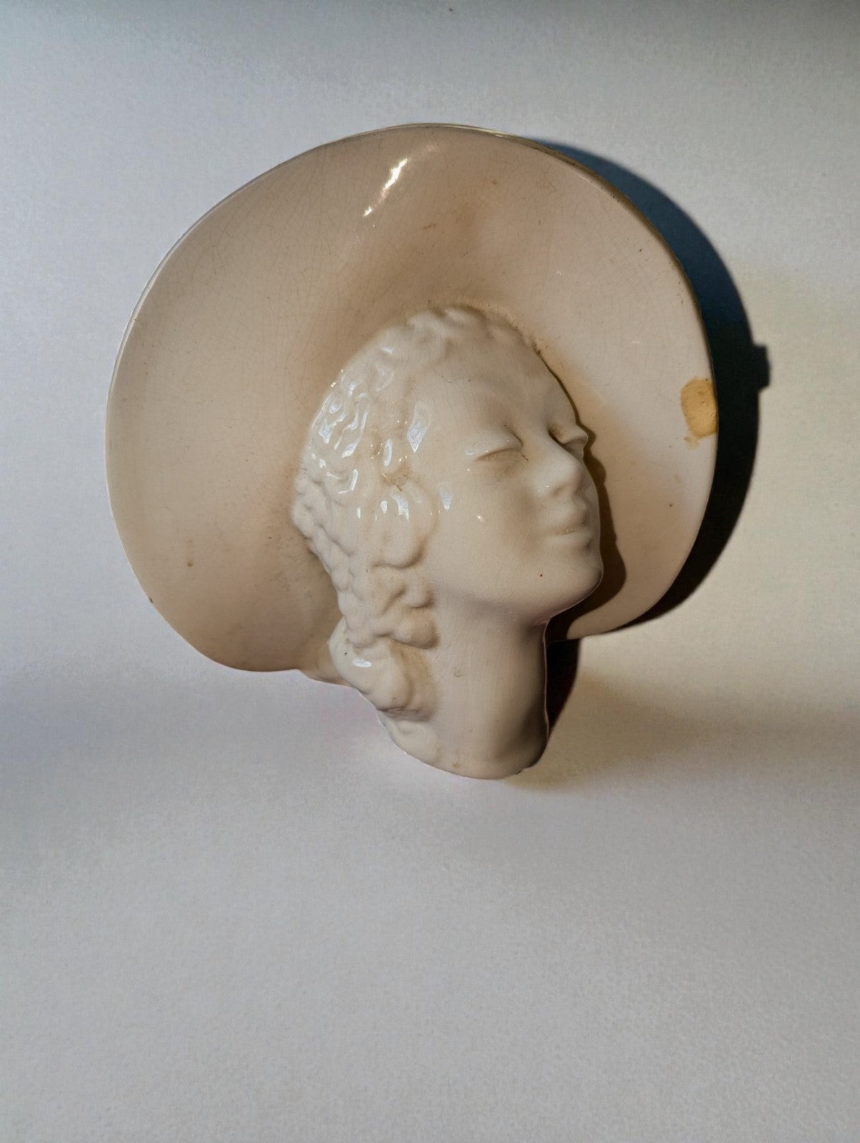 Vintage Royal Haeger Ceramic Head Vase, "Woman with Broad Brimmed Hat"