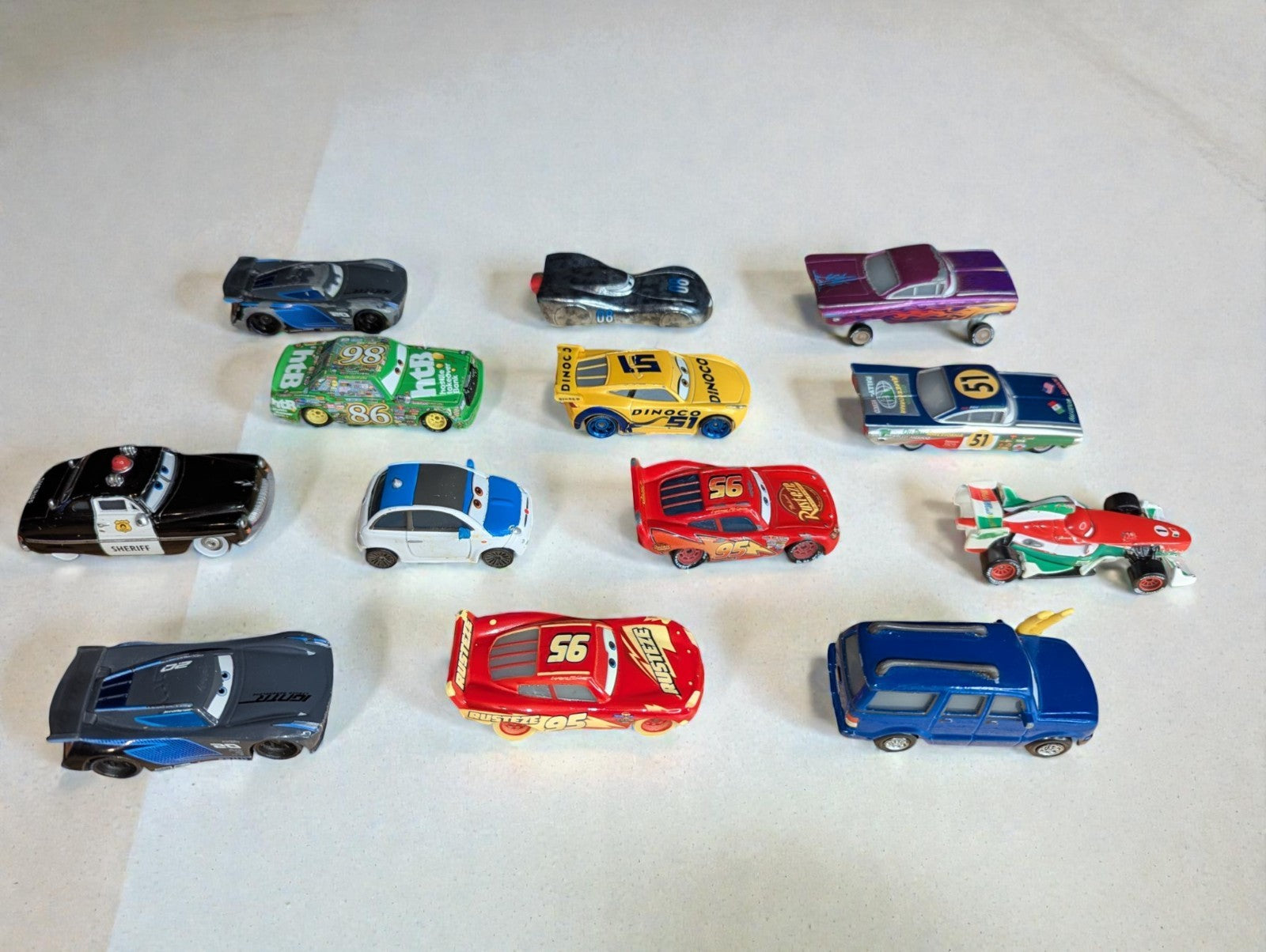 Collection of Disney Pixar Cars Die-Cast Vehicles 1:55 Scale, Lot of 13