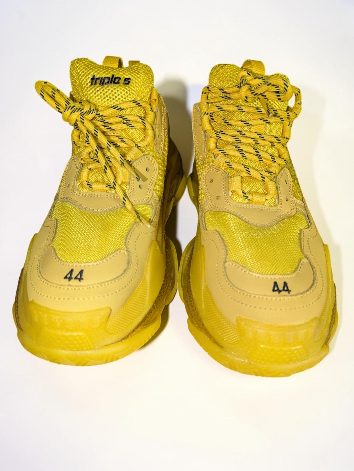 Yellow Balenciaga Triple S Chunky Men's Sneakers Clear Sole, Size 44, No Box