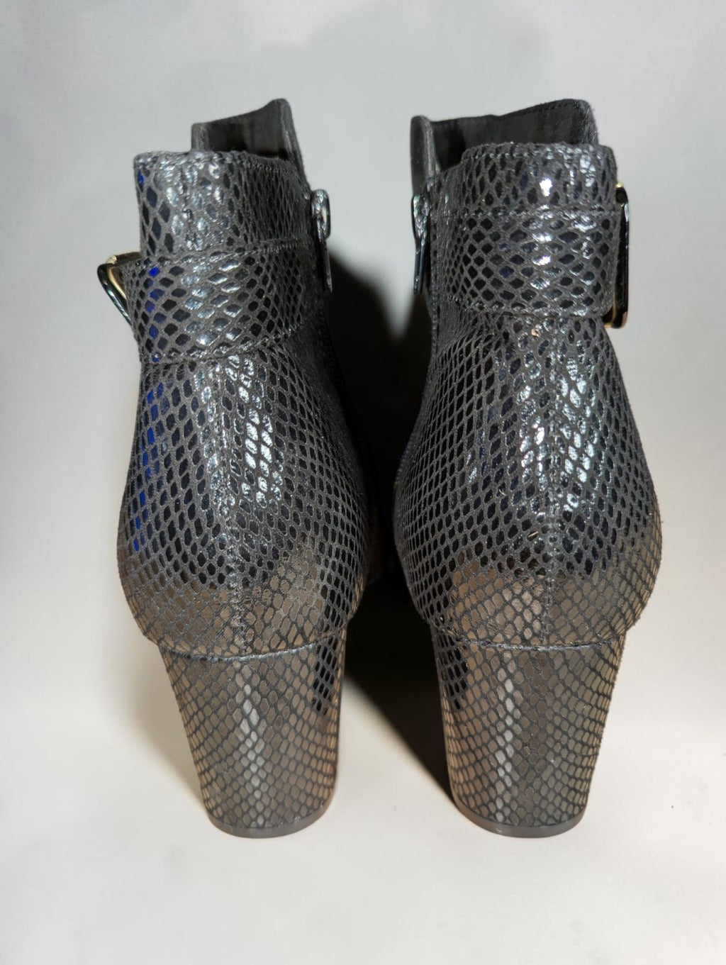 Karen Scott Ivvy Mixed Media Booties Black Faux Suede and Snakeskin, Size 10.5