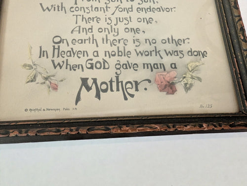 Antique Reinhal & Newman "Mother" Lithograph Print, Early 1900s #125