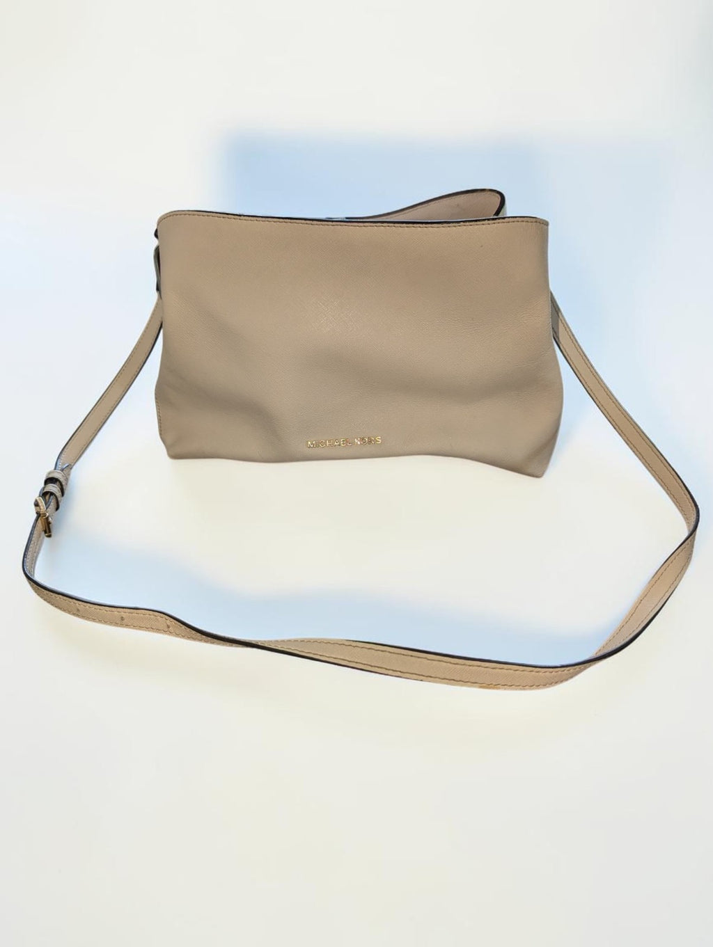 Michael Kors White Pebbled Leather Crossbody Bag