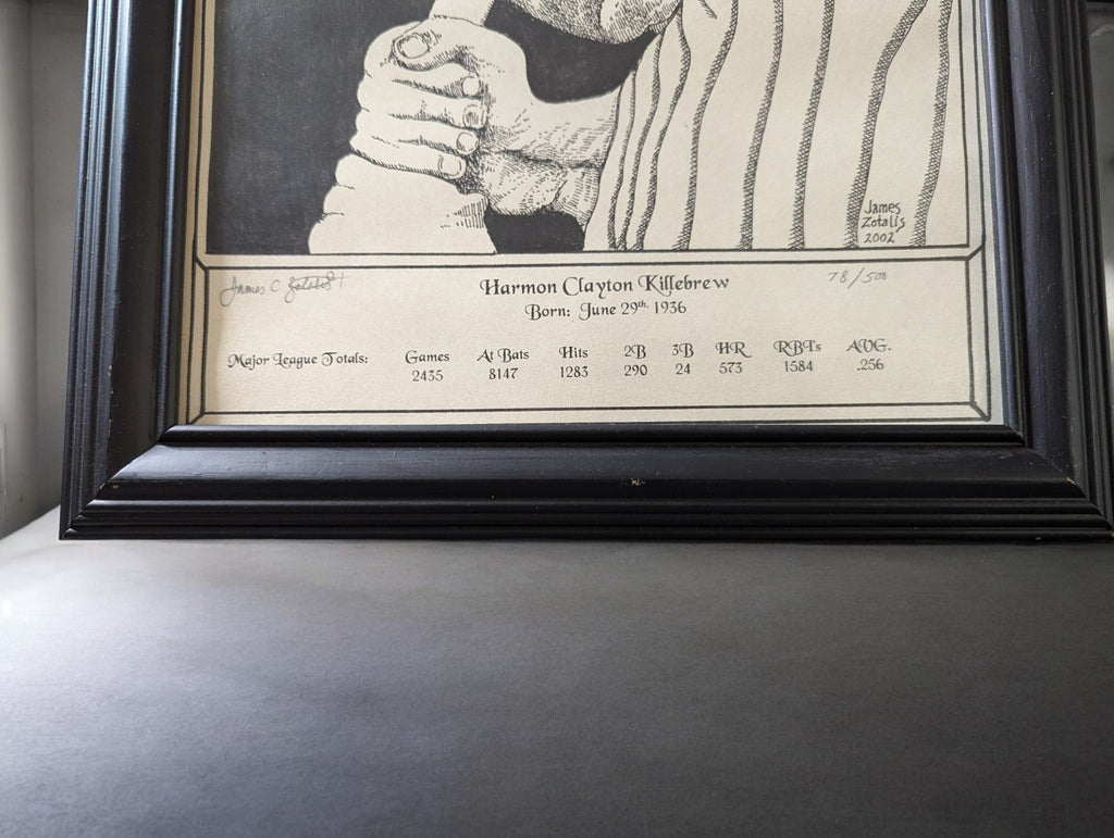 Harmon Killebrew Limited Edition Print #78/500 by James Zotalis, Signed Artist