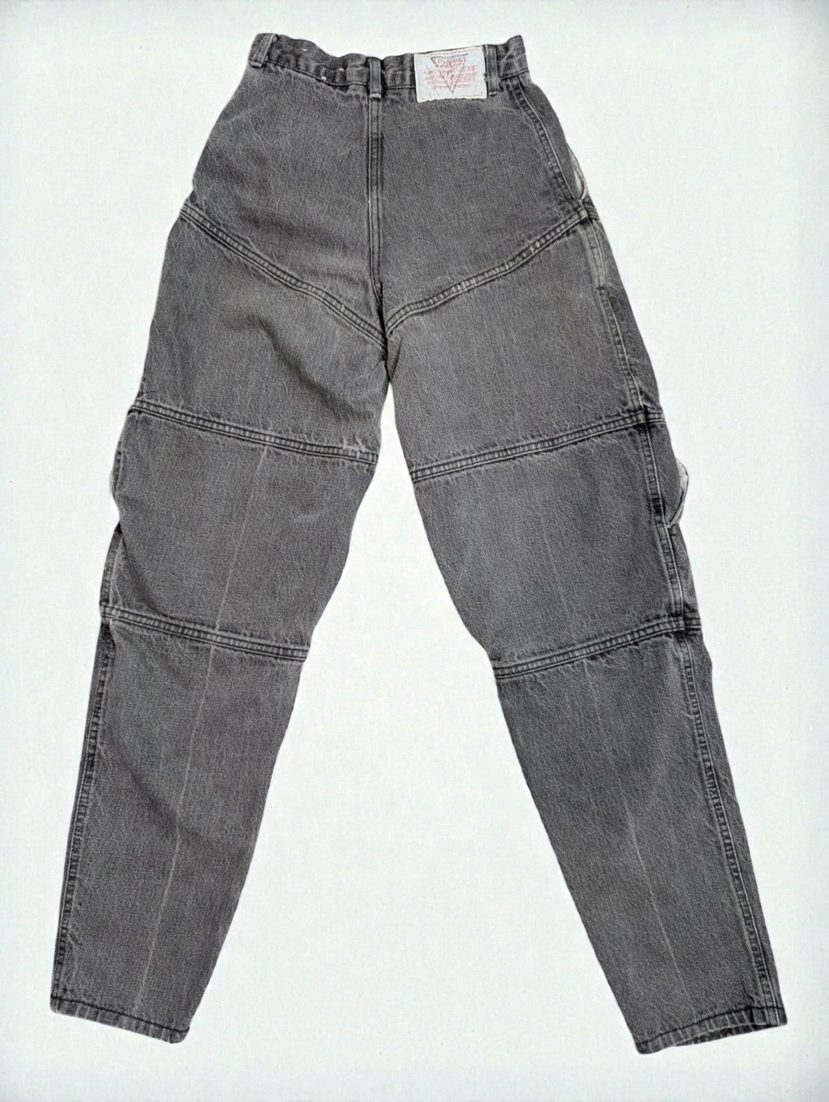 Y2K Guess Denim Women's Cargo Jeans Utility Pockets Grey, Size 2